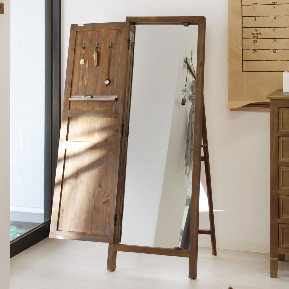 東谷 スタンドミラー アンティーク風 ルーアン ドアミラー （ 扉付き