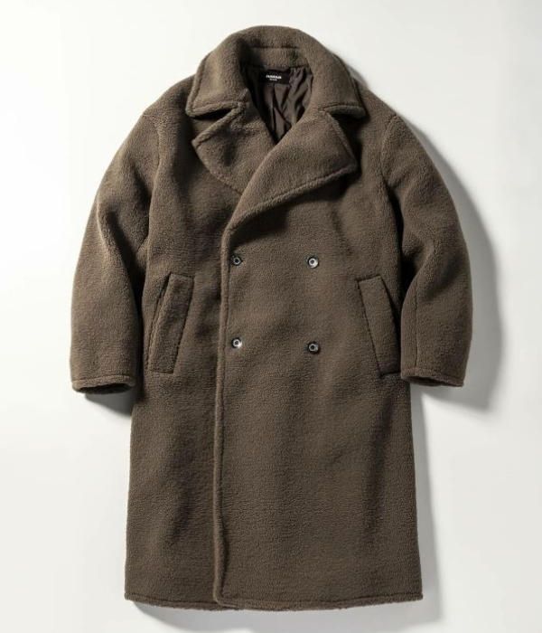 1PIU1UGUALE3 RELAX ダブルボアロングコート 男性 アウター 冬 大人