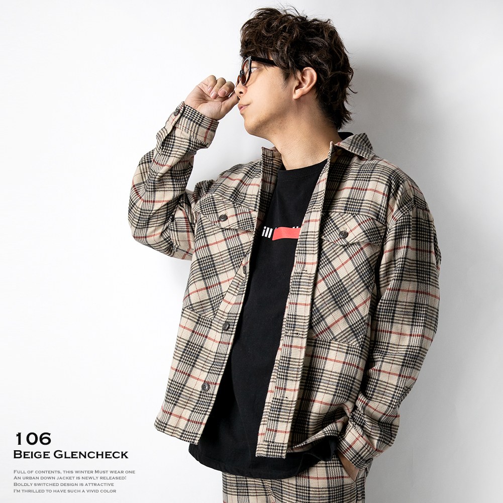 カバーオール メンズ ビエラチェック 柄 ジャケット 起毛チェック 冬