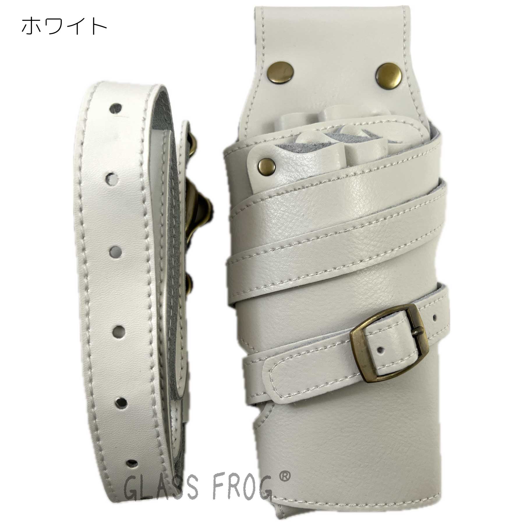 本革シザーケース スリムタイプ 本革ベルト付 送料無料 ハサミ5丁 美容