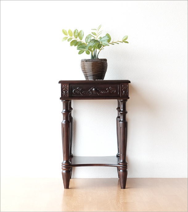 花台 アンティーク サイドテーブル 木製 レトロ おしゃれ 花瓶台 玄関