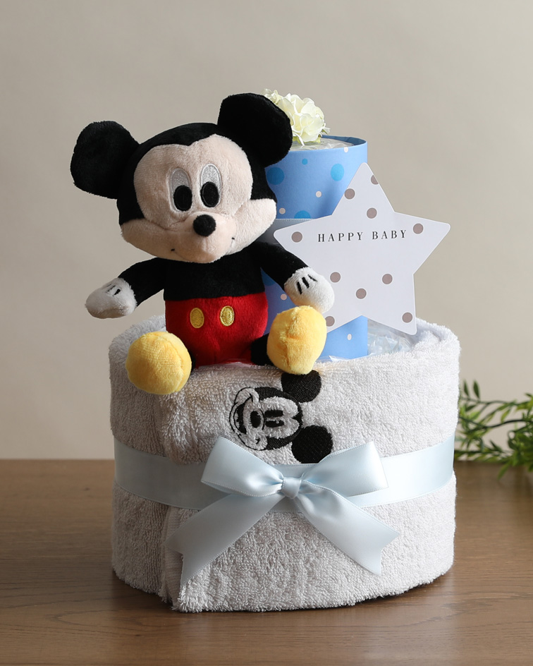 Disney（ディズニー） おむつケーキ 出産祝い 名入れ タオル 男の子