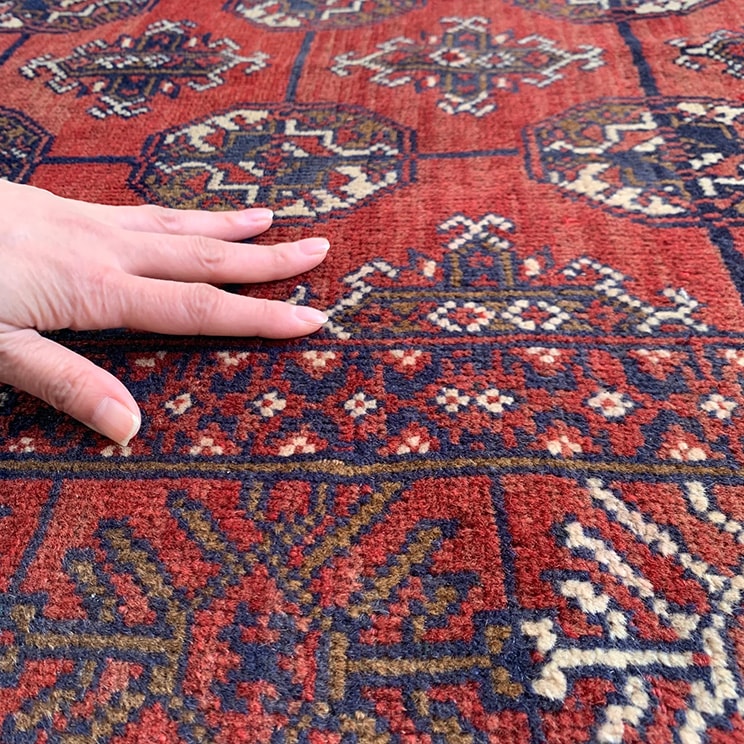 ヴィンテージ トライバル ラグ v0004 143cm×87cm レッド 赤