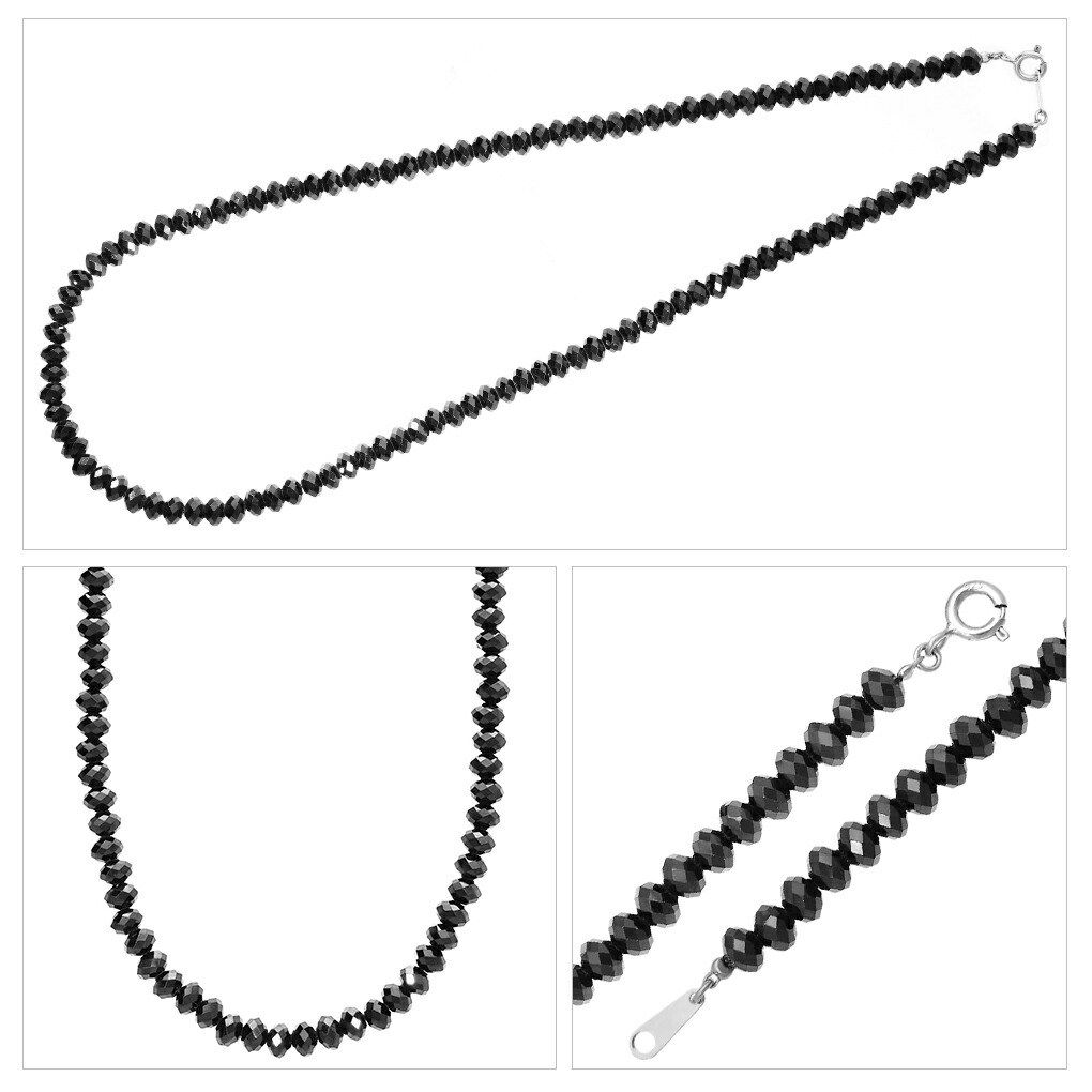 最高級 5mm ブラックスピネル ネックレス 40 45 50 cm 高品質