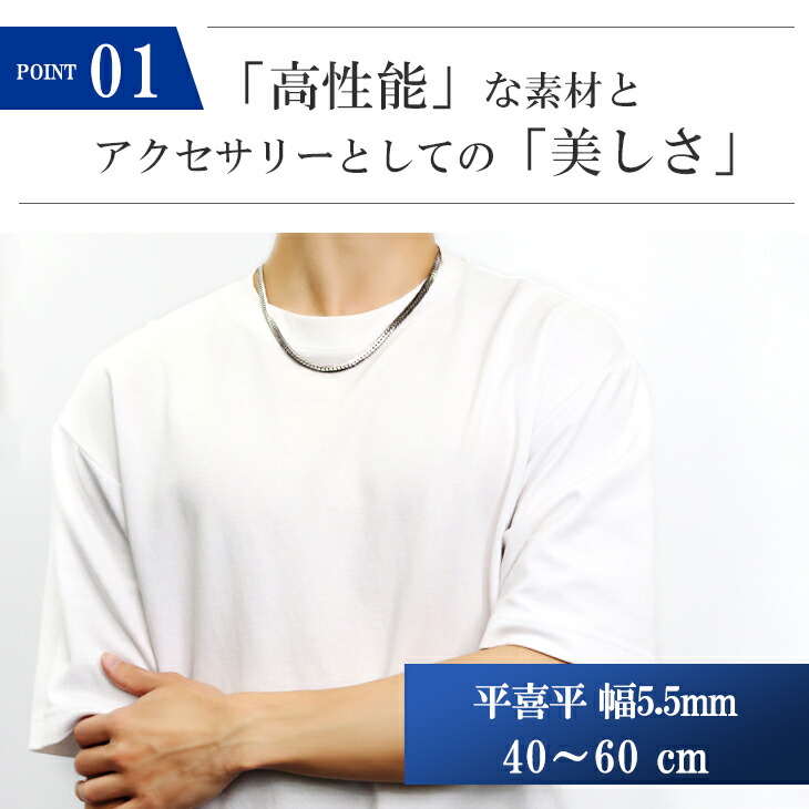 Phiten（ファイテン） 限定品 チタンネックレス 平喜平 幅5.5mm 60cm