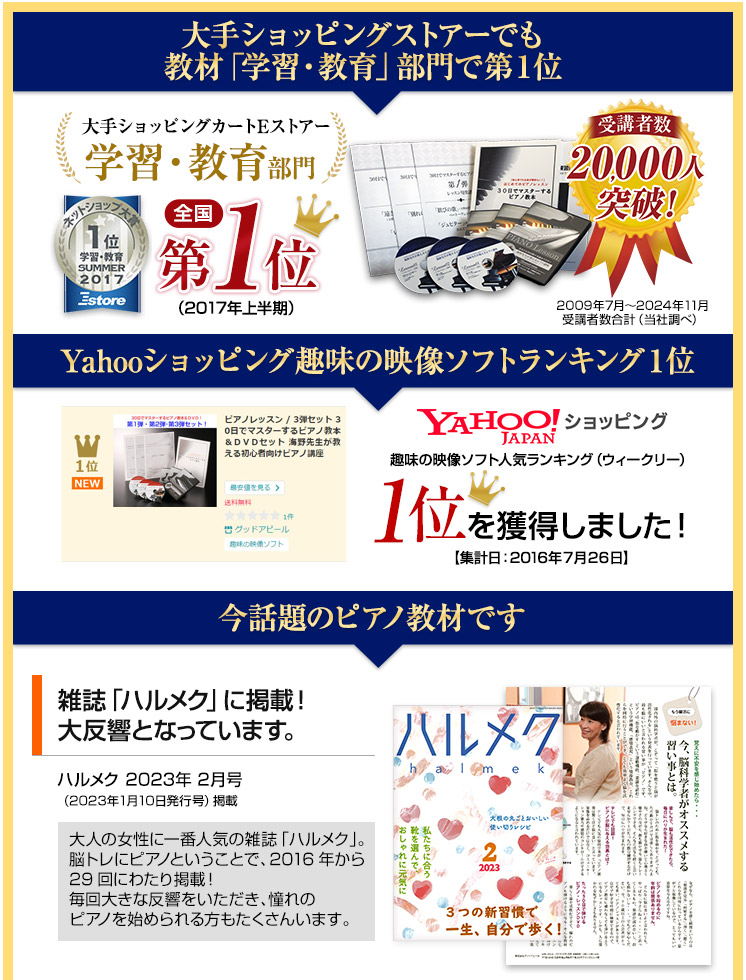 ピアノ教本＆DVD3弾セット 30日でマスターする海野先生の自宅で初心者