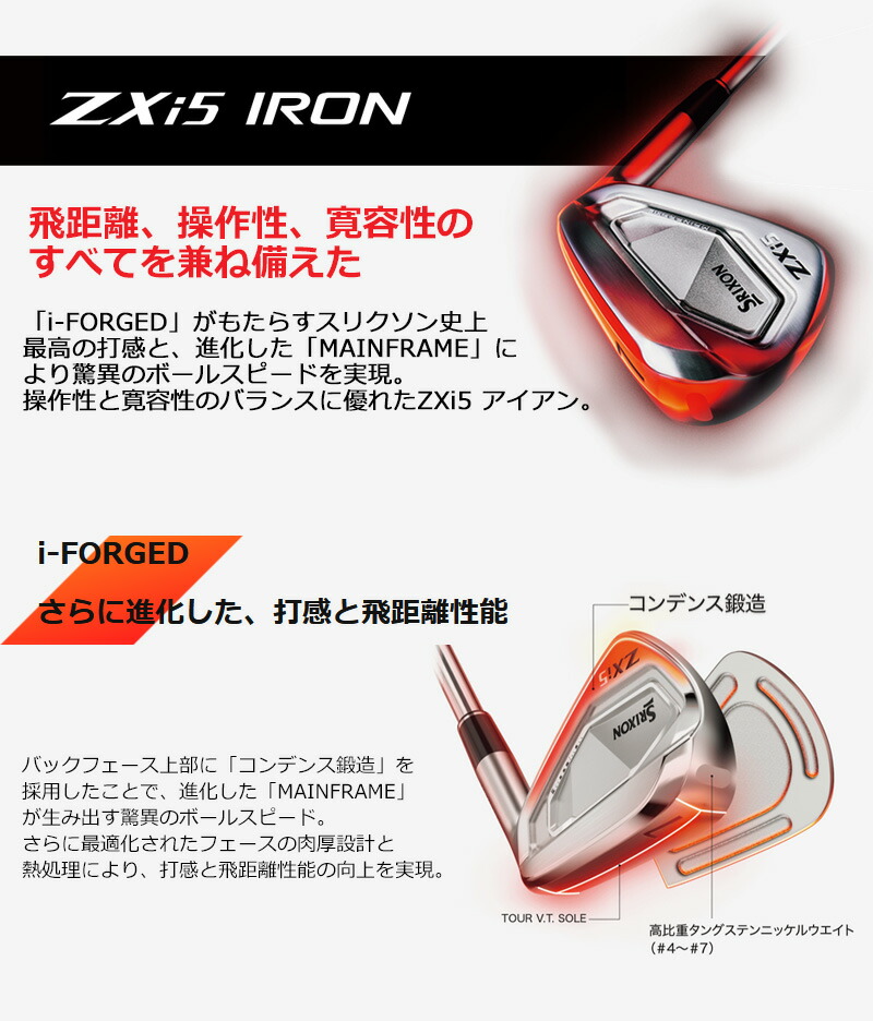 SRIXON ダンロップ スリクソン ZXi5 アイアン6本セット（＃5〜9、PW