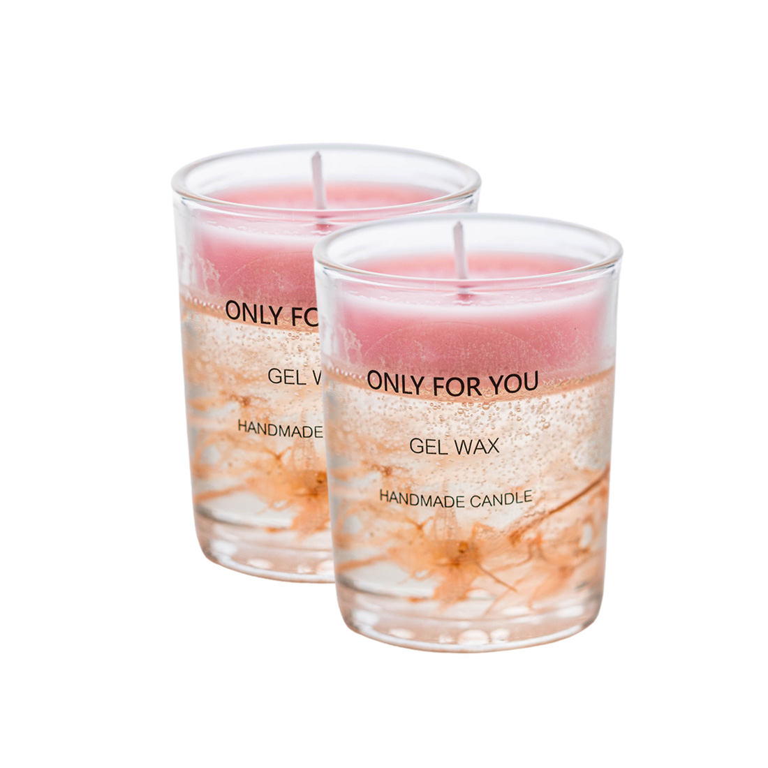 2層 アロマキャンドル 2個入り ジェルキャンドル ソイワックス ローズ