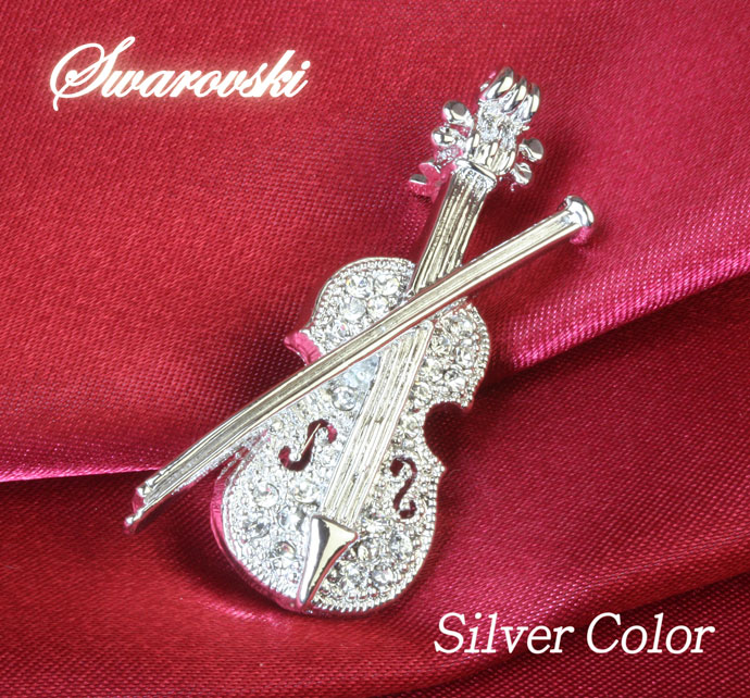 SWAROVSKI（スワロフスキー） ブローチ バイオリン ヴァイオリン 楽器