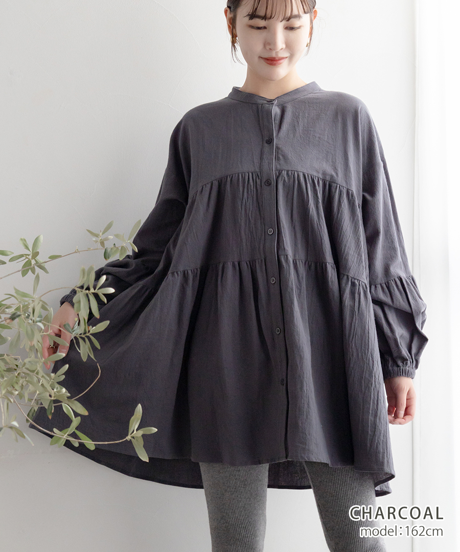 クーポン割 SALE ティアードブラウス ティアードチュニック バンド