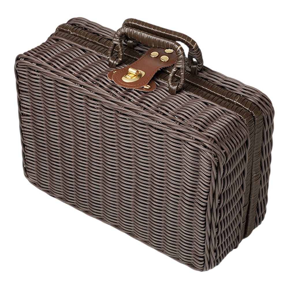 ピクニックバスケット かごバッグ トランク Mサイズ ブルー ピンク