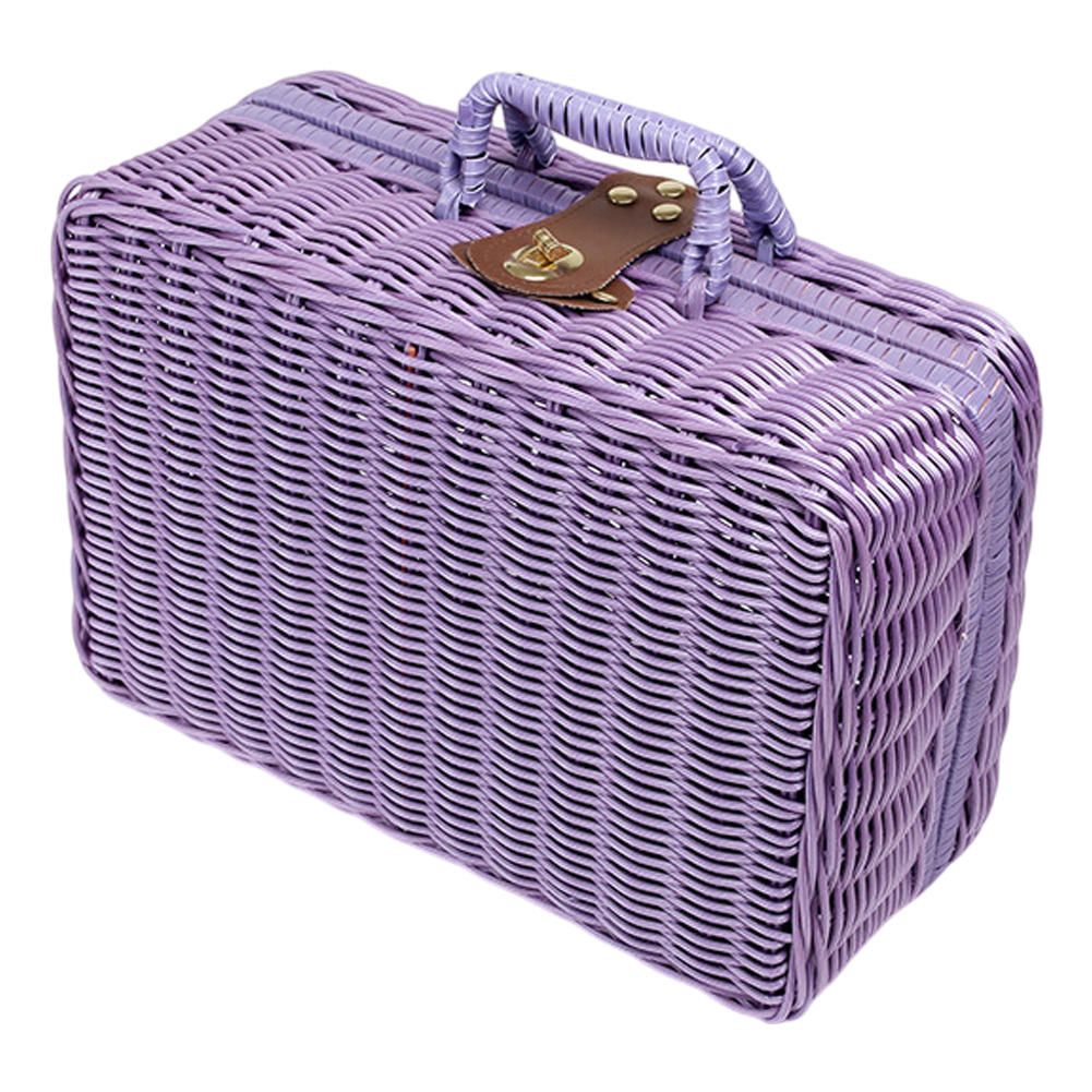 ピクニックバスケット かごバッグ トランク Mサイズ ブルー ピンク