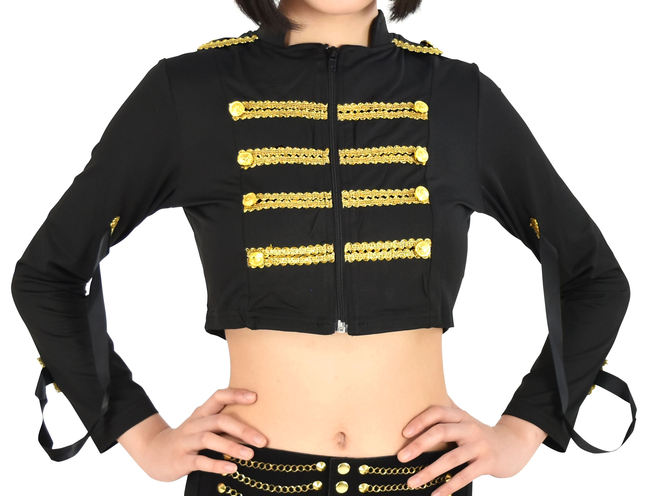 ヒップホップ衣装 ショート丈ナポレオンジャケット ダンス衣装