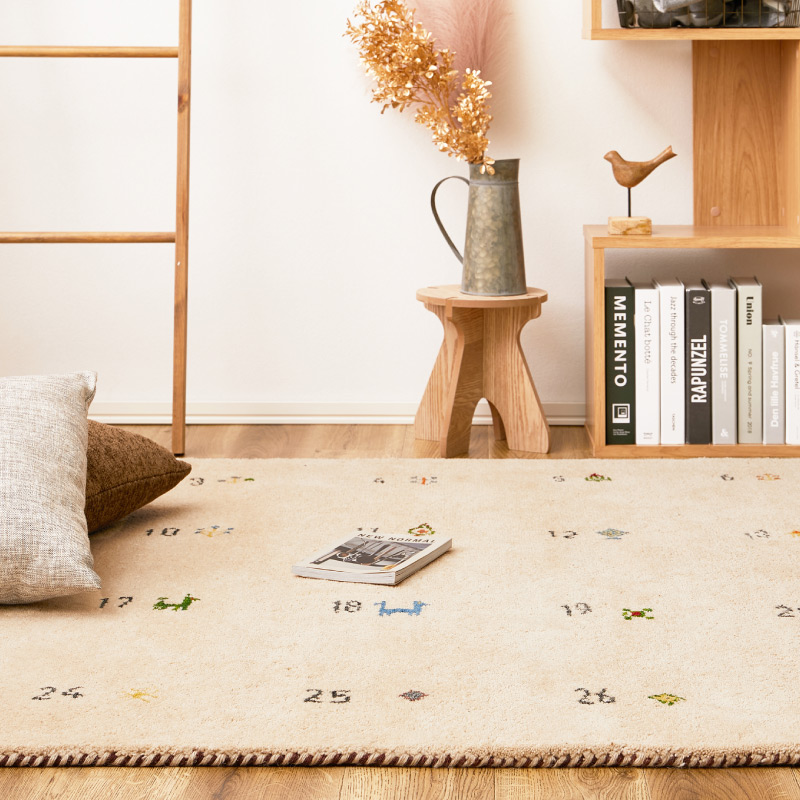 HAGiHARA（萩原） ギャッベ ラグ カーペット 約140×200cm ギャベ