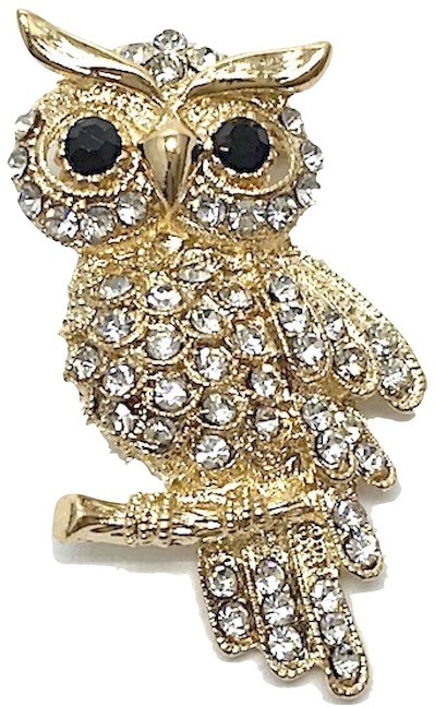 ブローチ フクロウ 縁起物 ラペルピン タックピン ゴールド シルバー