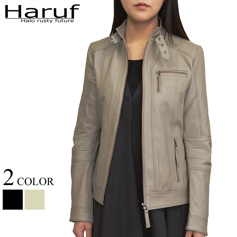 Haruf（ハルフ） ライダースジャケット シングル レディース 本革