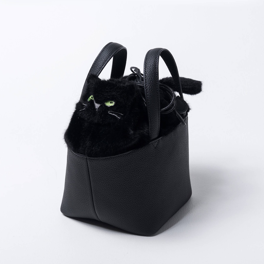 HAYNI（ヘイニ） 爆買 本革 ねこモチーフ ハンドバッグ「Minetcuir