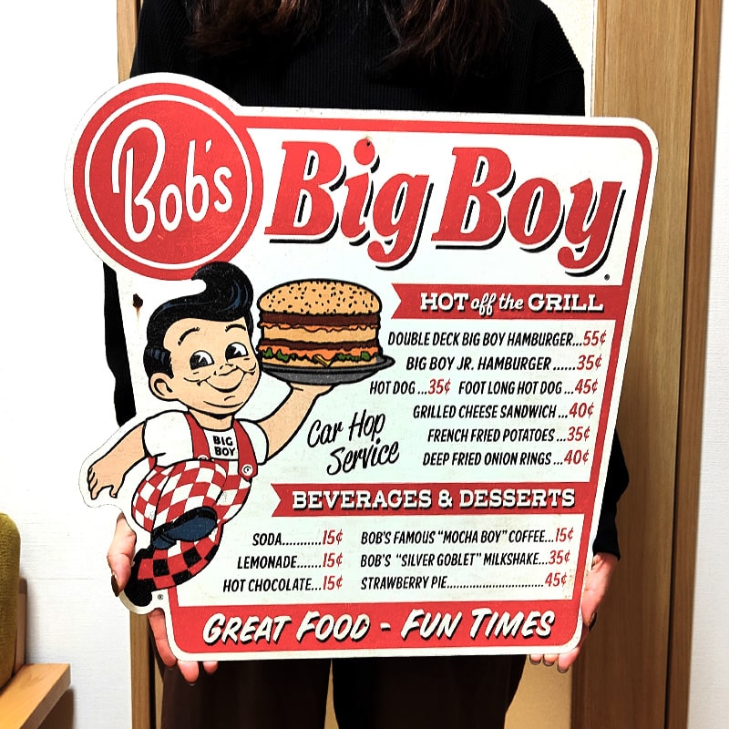 アメリカン レトロ ブリキ看板 大きい ビックボーイ メニュー プレート