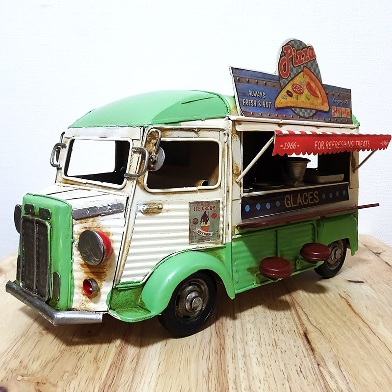 アメリカン レトロ ビンテージカー 車 ピザ屋 オブジェ 可愛い ブリキ