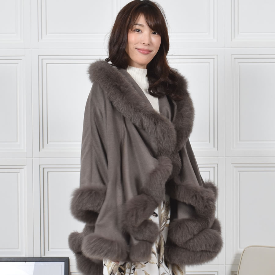 Merfirge 爆買 ポンチョ ケープ 日本製 カシミヤ 100％ SAGA