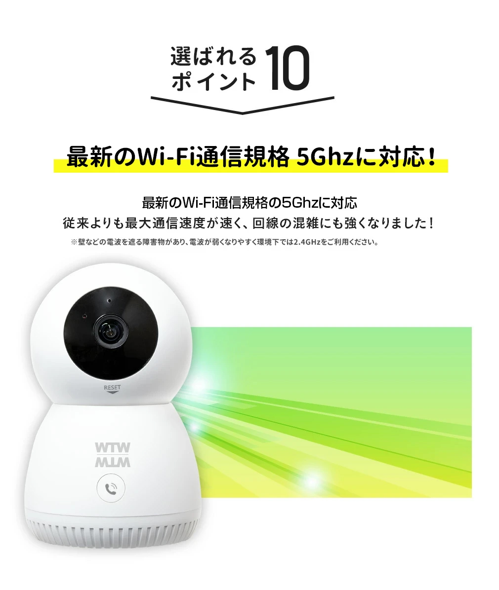 塚本無線 WTW ペットカメラ 見守りカメラ 防犯カメラ ワイヤレス 500万
