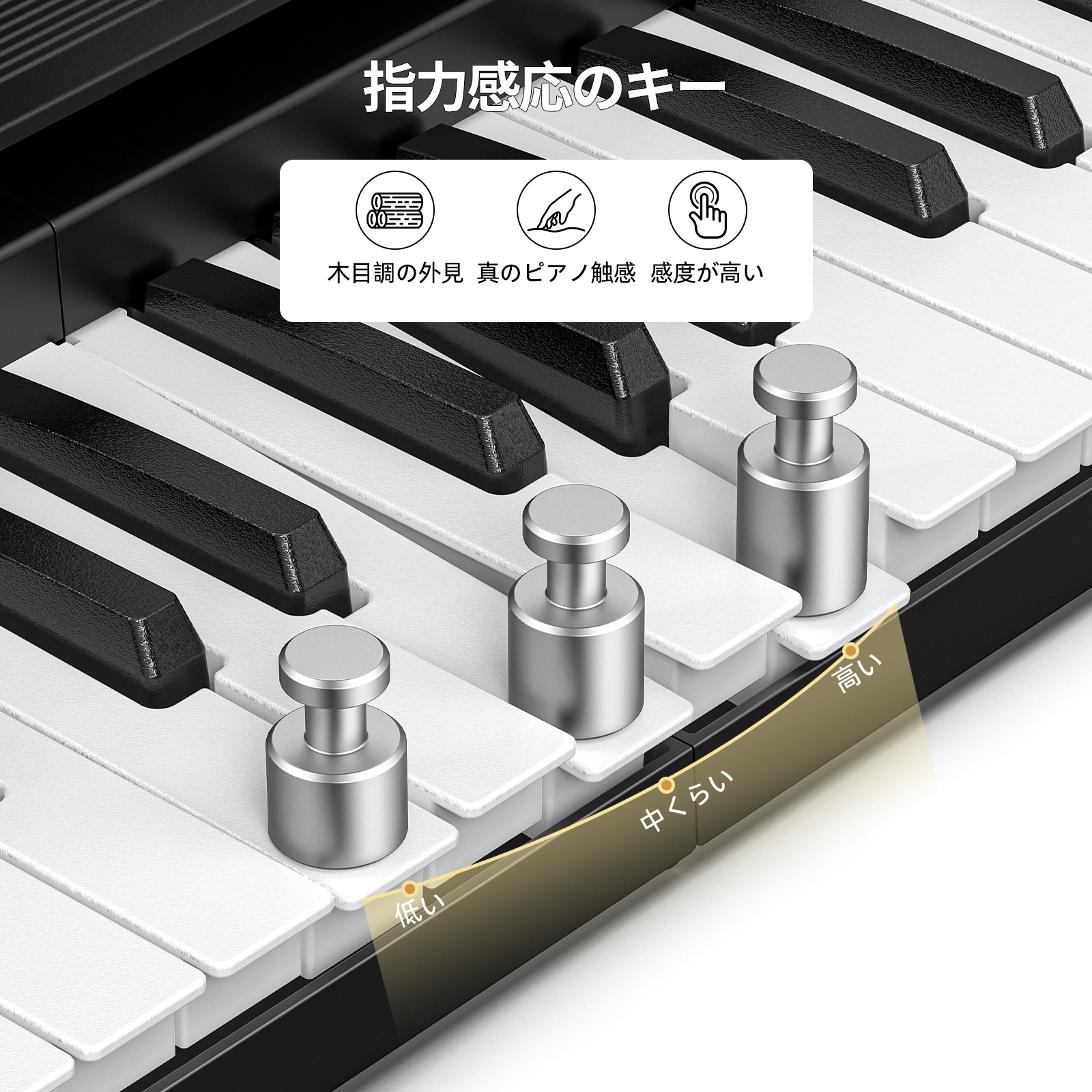 LEKATO 電子ピアノ 88鍵盤 キーボード 指力感知 Bluetooth 小型 練習