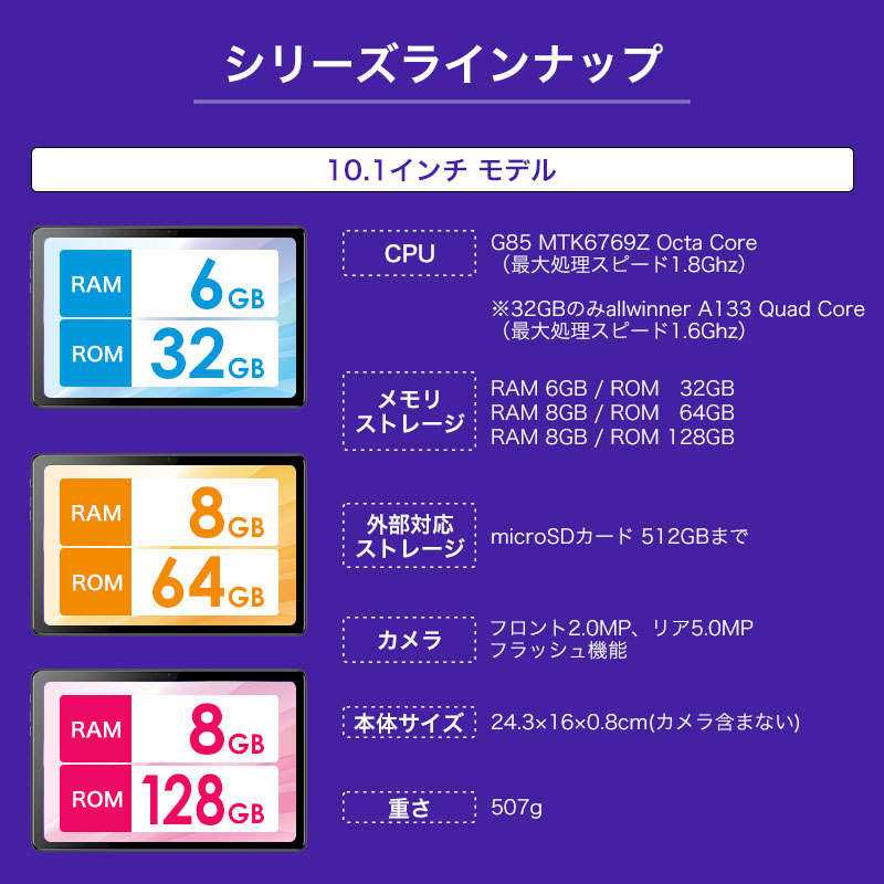 タブレット 10.1〜13インチ ケース＆フィルムセット 32GB 64B 128GB
