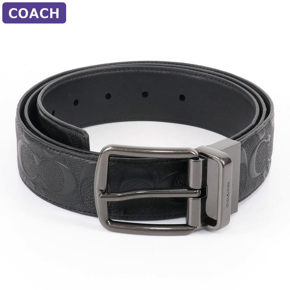 COACH（コーチ） ベルト CQ024 BLK シグネチャー リバーシブル