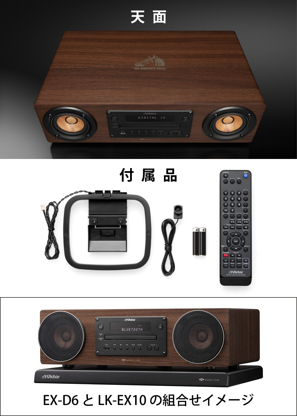 JVCケンウッド（JVC KENWOOD） Victor ビクター WOOD CONE コンパクト