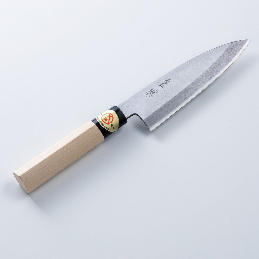 元兼 菜切り包丁 両刃 165mm 青紙1号 割込み 黒打ち仕上げ 日本製