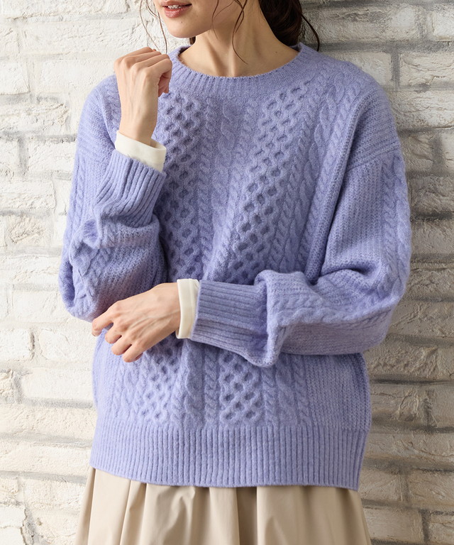 Honeys（ハニーズ） トップス セーター 長袖 ウォッシャブル ケーブル