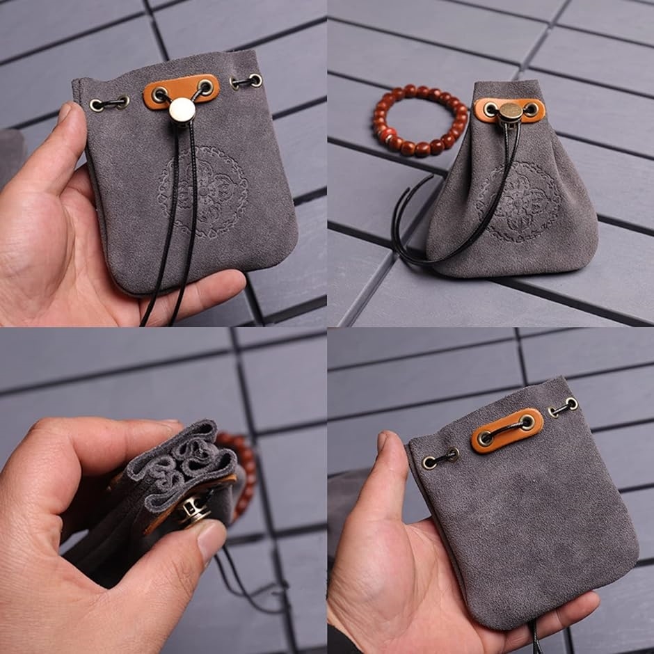 レザー ジュエリーポーチ 巾着袋 ミニポーチ 小物入れ アクセサリー