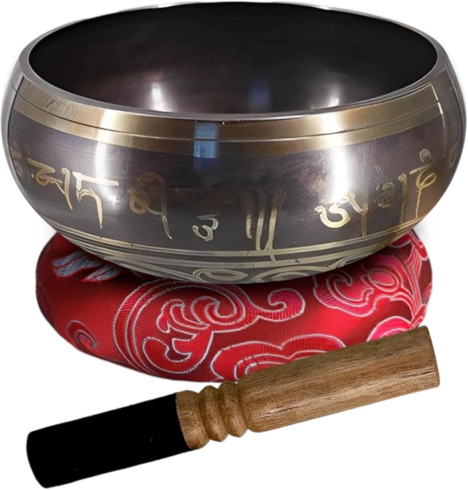 シンギングボウル 大 14.5cm チベット ヨガ ヒーリング 14cm 革