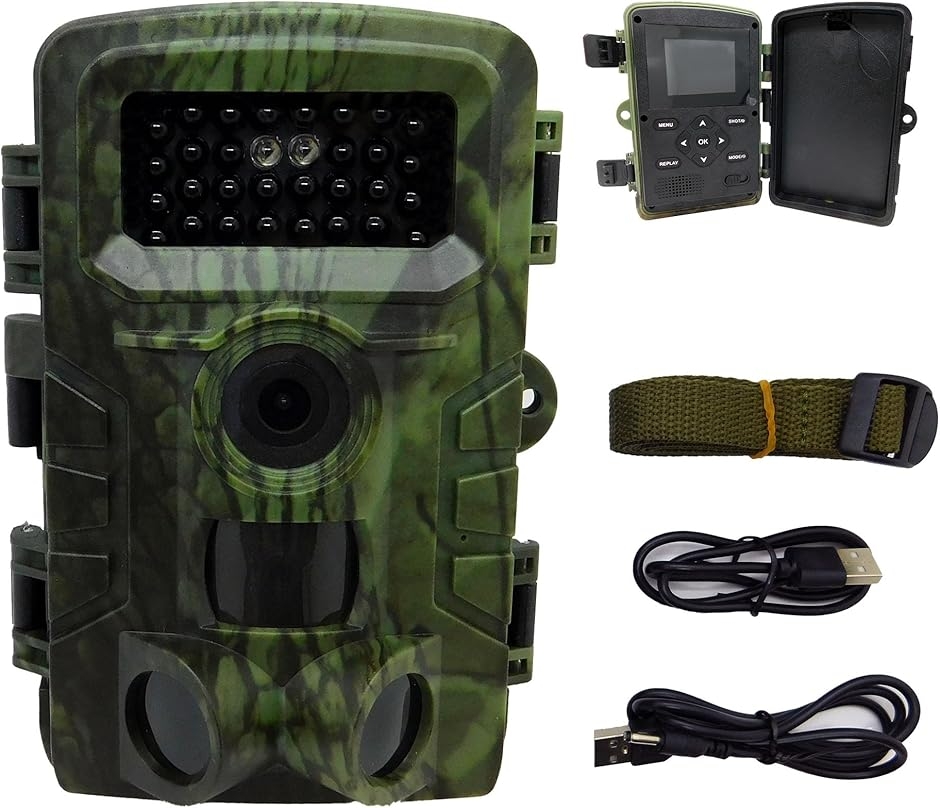 トレイルカメラ 5800万画素 防犯カメラ 屋外 小型 防水 IP66 赤外線 人