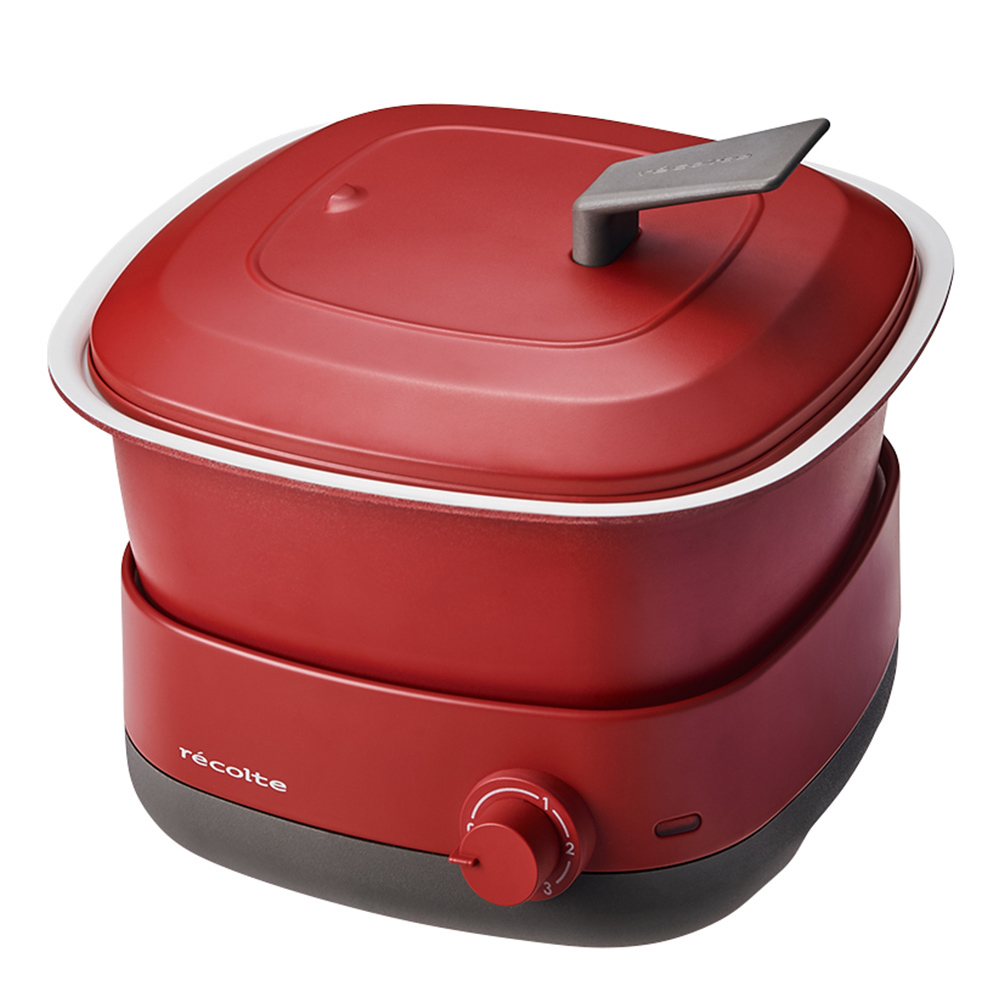 recolte（レコルト） 電気鍋 グリル鍋 ポットデュオ キャレ RPD-4 1人