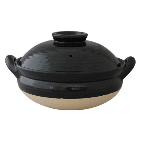長谷園 公式 ヘルシー蒸し鍋 黒 大 3200ml 土鍋 蒸し器 9号 日本製