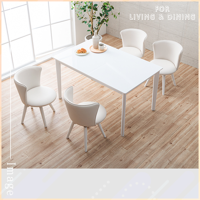 ダイニングチェア ホワイト 白 回転式 おしゃれ かわいい ダイニング