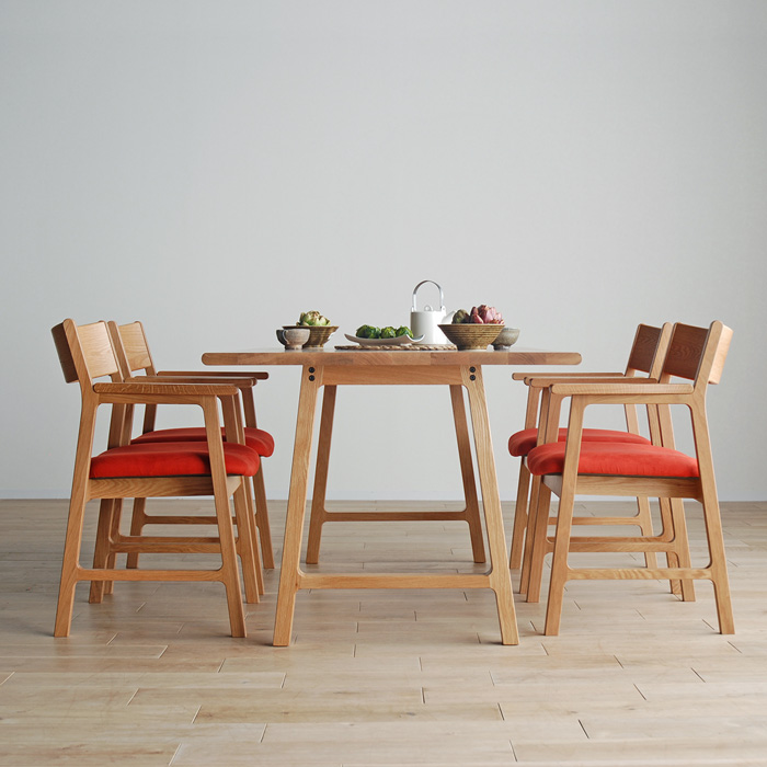 受注生産 ダイニングチェア 肘付き 2脚セット ウォールナット ホワイト