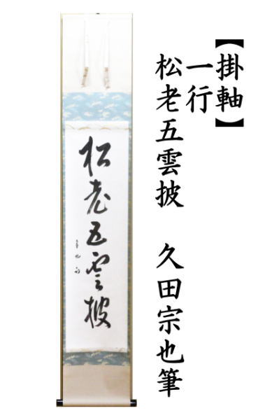 中古 茶道具 掛軸 掛け軸 一行 松老五雲披 久田宗也筆 尋牛斎 茶道