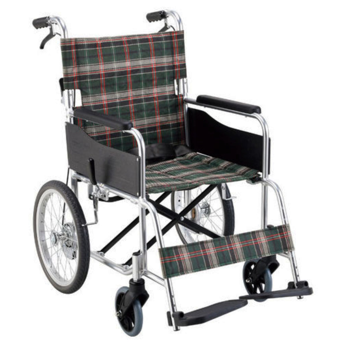 折りたたみ式緑のチェック柄介助用車椅子 程度良品 楽天市場】車いす