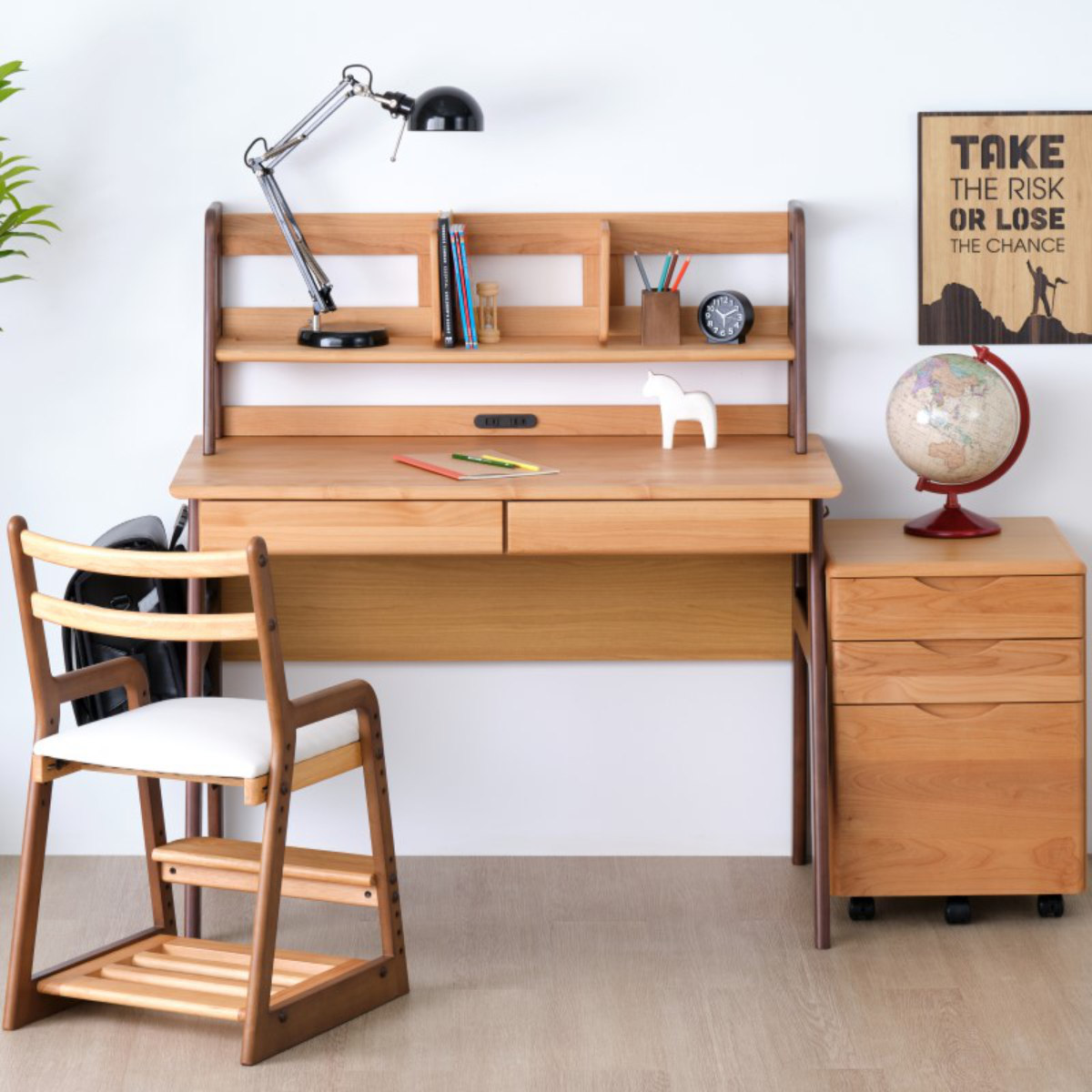 一生紀（ISSEIKI） 上棚 学習机用 幅99cm 天然木 ECTO （ 机上 収納