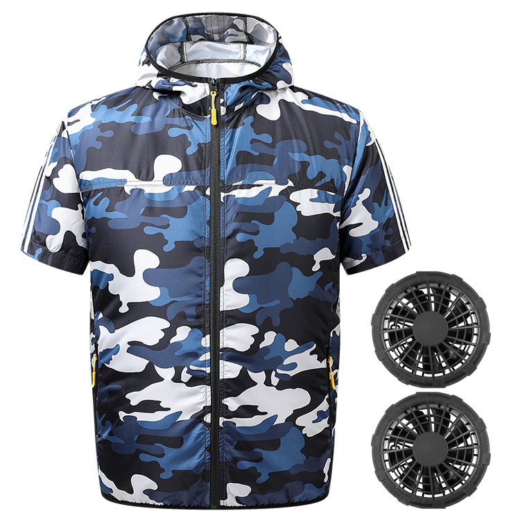 空調作業服 空調ウェア 薄型 大風量 扇風機 夏 半袖 ファン付き