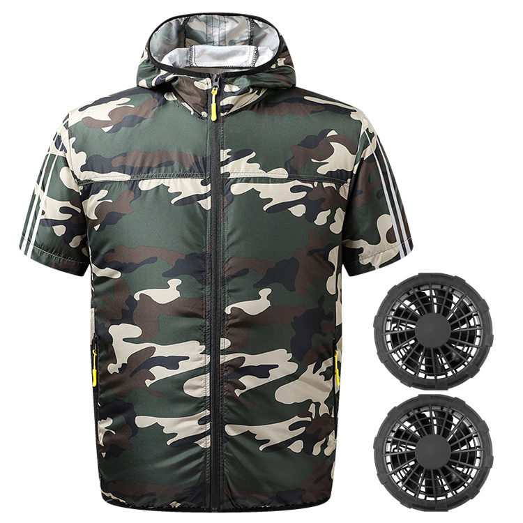 空調作業服 空調ウェア 薄型 大風量 扇風機 夏 半袖 ファン付き