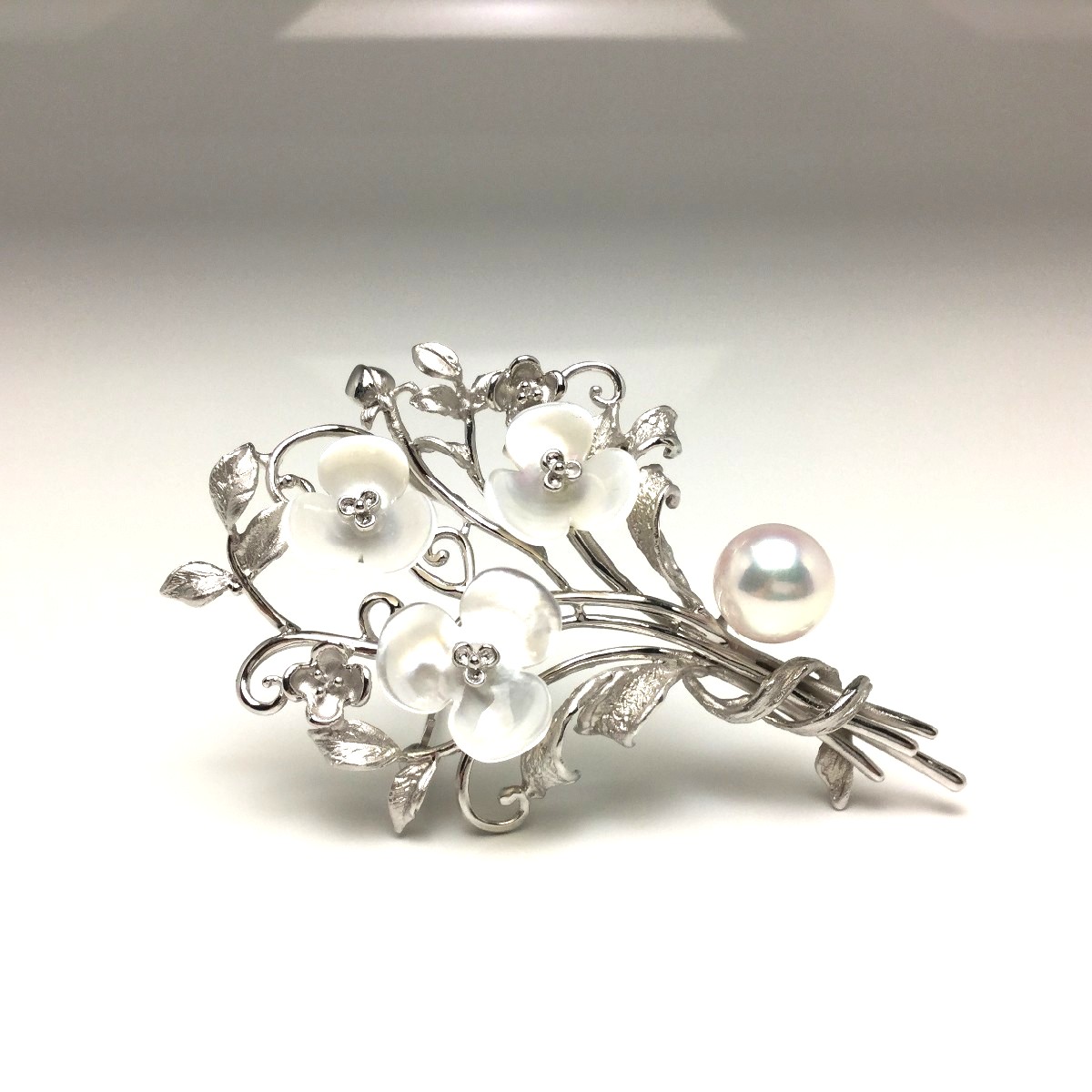 真珠 ブローチ パール アコヤ真珠 真珠ブローチ パールブローチ 9.4mm