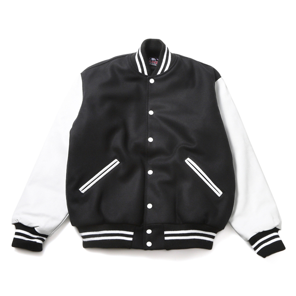 スタジアムジャケット スタジャン 無地 アメリカ製 ウール×レザー