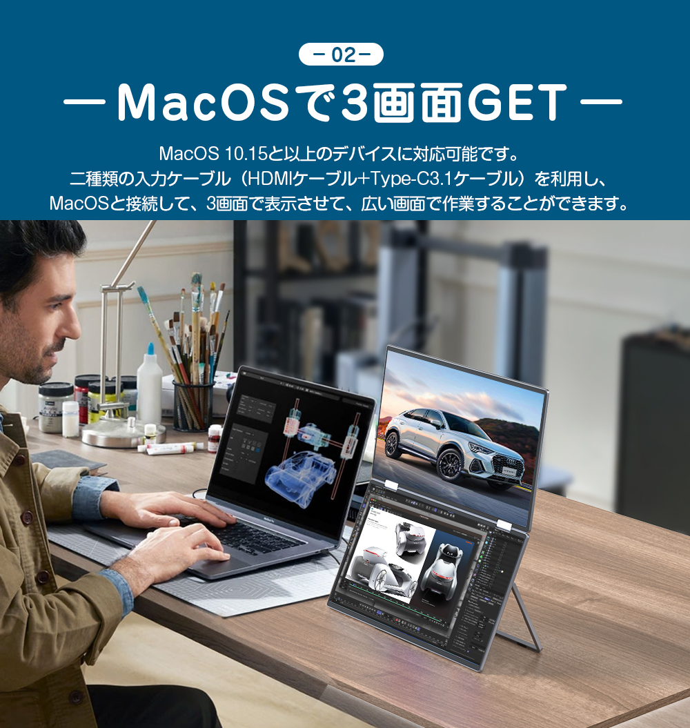 SALE／EVICIV モバイルモニター デュアルモニター ゲーミングモニター