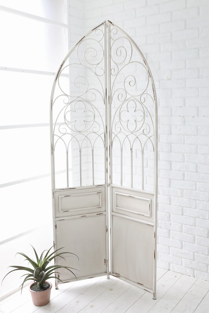 アイアンパネル パーテーション アンティークホワイト アーチデコ