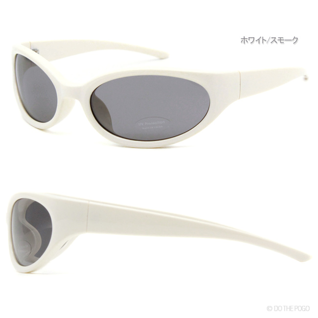 キャッツアイサングラス オーバル スモークレンズ メンズ ブラック