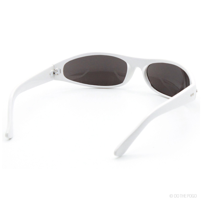 キャッツアイサングラス スモークレンズ メンズ ブラック ホワイト 黒