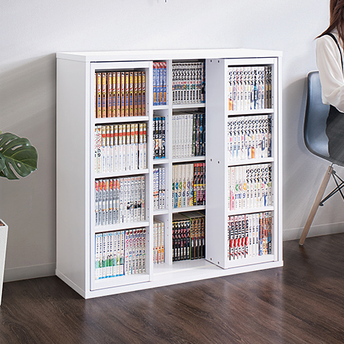 スライド本棚 全段B6 奥深 幅90cm 本棚 ダブルスライド 幅90 スライド